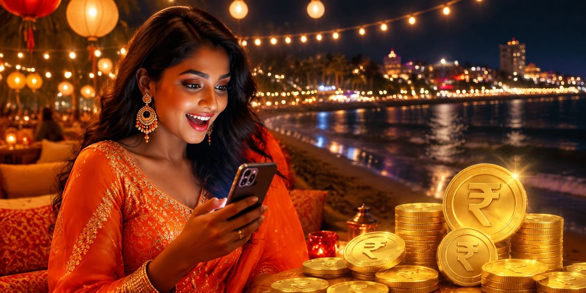 Indian player enjoying mobile Rummy game with rupee betting